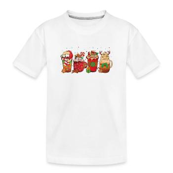 Tasse de chocolat chaud menthe poivrée Moka - T-shirt bio Premium Enfant - blanc - Devant