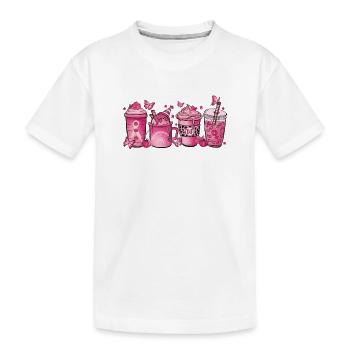 Breast Cancer Hot Chocolate - Kids' Premium Organic T-Shirt - white - Front
