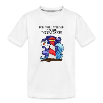 Nordsee Plattdeutsch Spruch Moin - Kinder Premium Bio T-Shirt - Weiß - Vorne