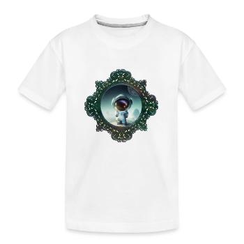 Le petit astronaute sur une planète - T-shirt bio Premium Enfant - blanc - Devant
