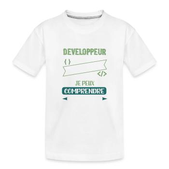 je suis developpeur pas magicien Humour Codeur - T-shirt bio Premium Enfant - blanc - Devant