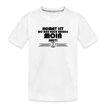 Anker Nordsee Plattdeutsch Spruch Moin - Kinder Premium Bio T-Shirt - Weiß - Vorne