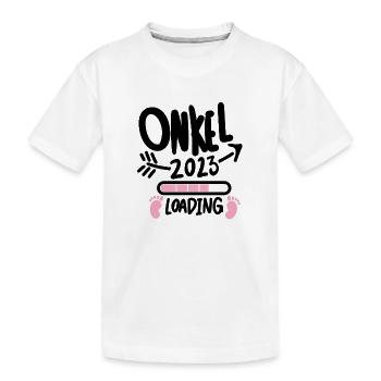 Onkel 2023 - Onkel werden - Onkel loading 2023 - Kinder Premium Bio T-Shirt - Weiß - Vorne
