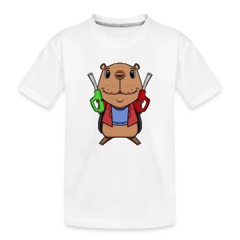 Tankwart Capybara Tankstelle - Kinder Premium Bio T-Shirt - Weiß - Vorne