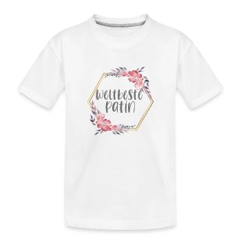 Weltbeste Patin Patentante Geschenk - Kinder Premium Bio T-Shirt - Weiß - Vorne