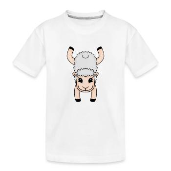 Handstand Schaf Turnen Kopfstand Gymnastik - Kinder Premium Bio T-Shirt - Weiß - Vorne