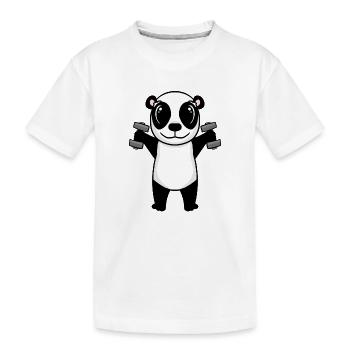 Panda Dumbbell Training Entraînement en force Fitness - T-shirt bio Premium Enfant - blanc - Devant