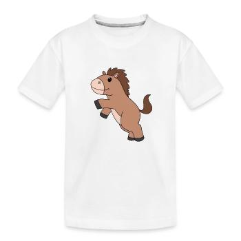 Cute horse - Kids' Premium Organic T-Shirt - white - Front