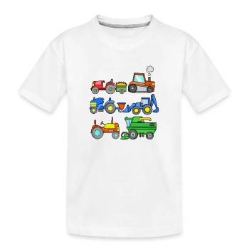 Véhicules de chantier - T-shirt bio Premium Enfant - blanc - Devant