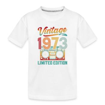 Vintage 70er Jahre Design mit Retro Soundsystem - Kinder Premium Bio T-Shirt - Weiß - Vorne