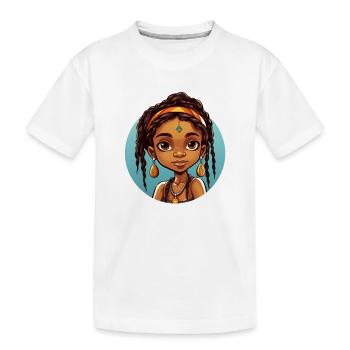 Afro Schwarz Kind Junge Mädchen Ethno Geschenkidee - Kinder Premium Bio T-Shirt - Weiß - Vorne