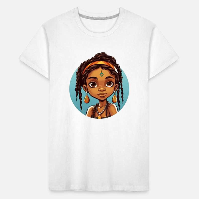 Afro Schwarz Kind Junge Mädchen Ethno Geschenkidee Kinder Premium Bio T-Shirt