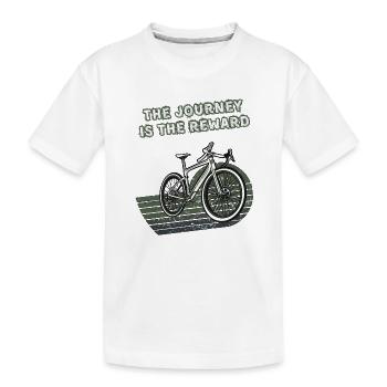 Le voyage est la récompense - Gravel Bike - T-shirt bio Premium Enfant - blanc - Devant