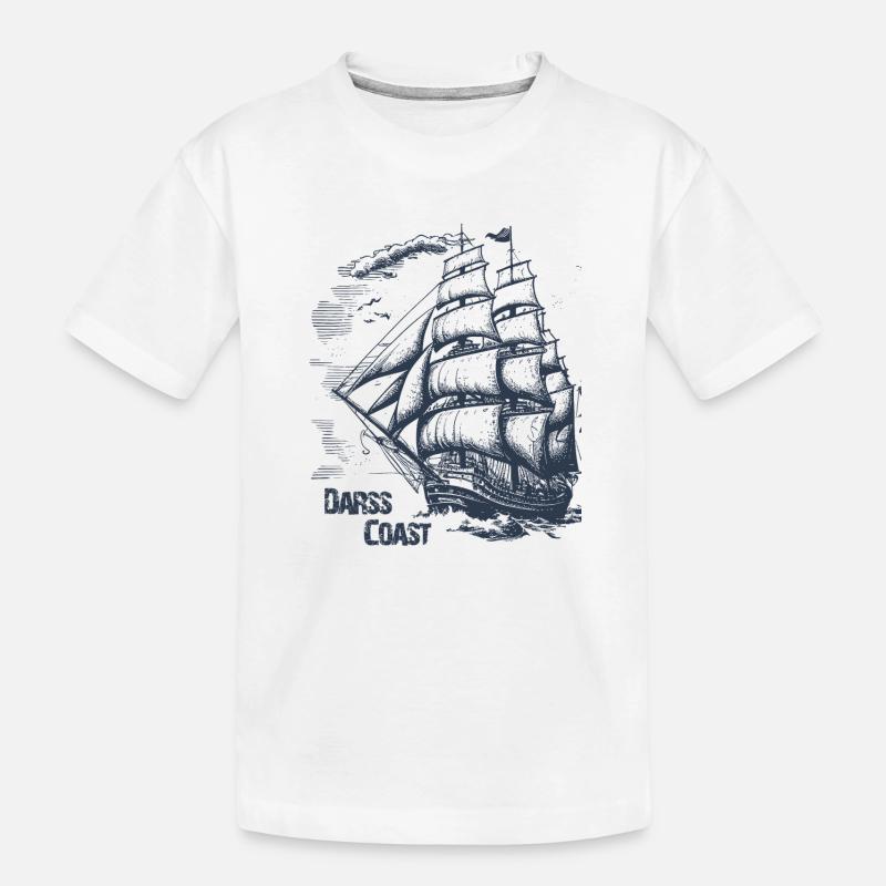 DarssCoast - Altes Segelschiff, Geschenk - Kinder Premium Bio T-Shirt - Weiß