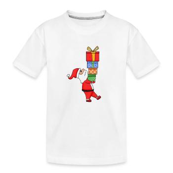 Père Noël avec cadeaux - Noël - T-shirt bio Premium Enfant - blanc - Devant