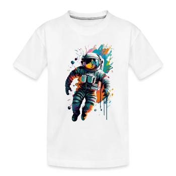 Astronaut im Weltall Weltraum - Astronaut Space - Kinder Premium Bio T-Shirt - Weiß - Vorne