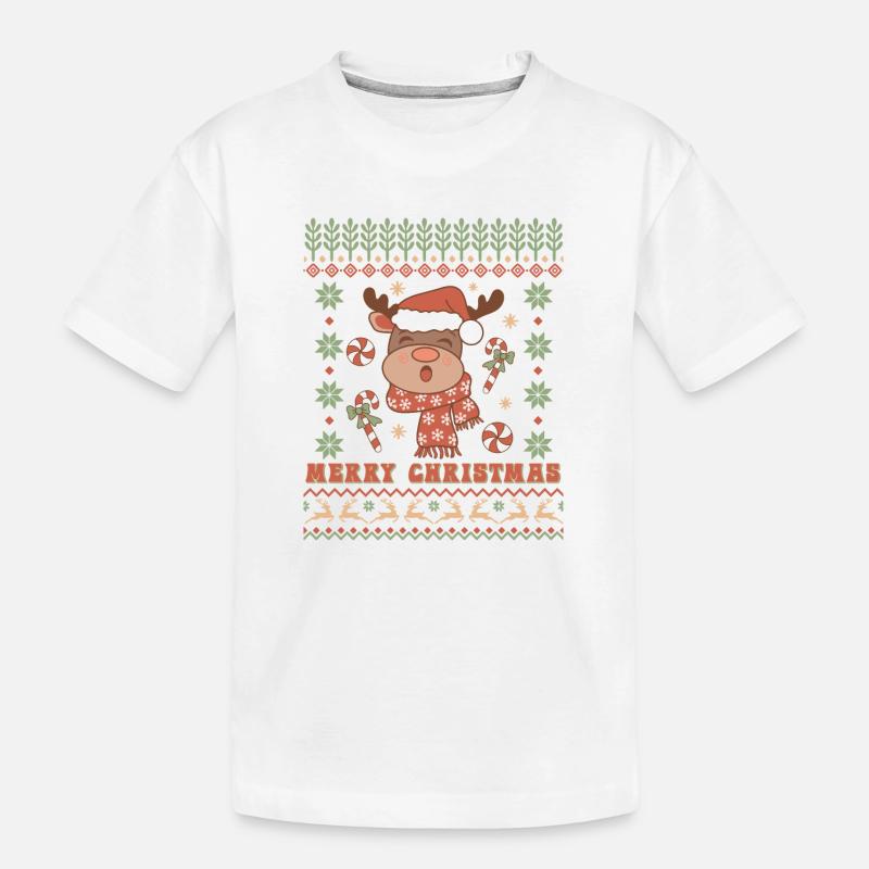 Hässlicher Weihnachtspullover - Kinder Premium Bio T-Shirt - Weiß
