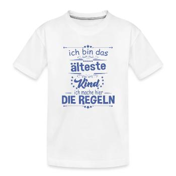 Ich bin das älteste Kind ich mache hier die Regeln - Kinder Premium Bio T-Shirt - Weiß - Vorne