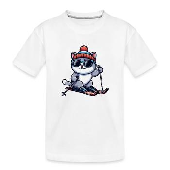 Ski britannique à poil court (Shorthair Skiing) Hiver - T-shirt bio Premium Enfant - blanc - Devant