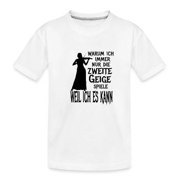 Zweite Geige Violine Klassik Orchester Musiker - Kinder Premium Bio T-Shirt - Weiß - Vorne