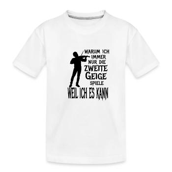 Zweite Geige Violine Klassik Orchester Musiker - Kinder Premium Bio T-Shirt - Weiß - Vorne