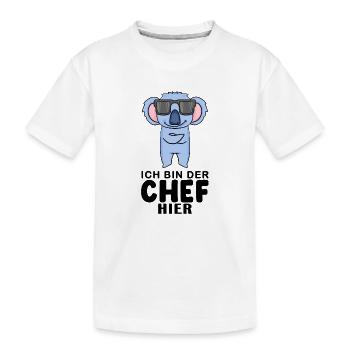 Chef Spruch mit Koala Motiv - Kinder Premium Bio T-Shirt - Weiß - Vorne