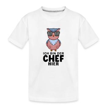 Eule - Kinder Premium Bio T-Shirt - Weiß - Vorne