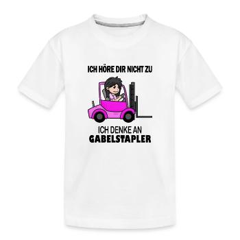Staplerfahrerin Gabelstapler Lager Logistik Damen - Kinder Premium Bio T-Shirt - Weiß - Vorne