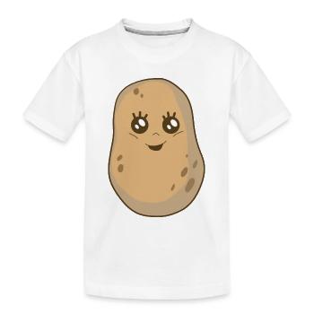 Pommes de terre Légumes Kawai Plat de pommes de terre - T-shirt bio Premium Enfant - blanc - Devant