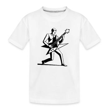 Ikonische Gitarristen-Zeichnung - Kinder Premium Bio T-Shirt - Weiß - Vorne
