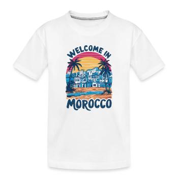 Sunset over Moroccan Village - Kids' Premium Organic T-Shirt - white - Front