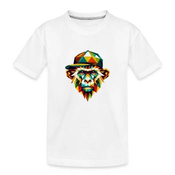 Géométrique Singe Art Cool Coloré Hipster Design - T-shirt bio Premium Enfant - blanc - Devant