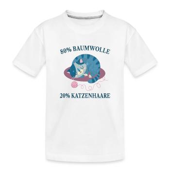 Cats, Cat Hair, Cat Lovers, - Kids' Premium Organic T-Shirt - white - Front