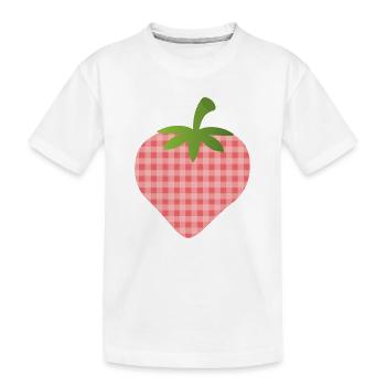 Fraise à carreaux - personnalisable - T-shirt bio Premium Enfant - blanc - Devant