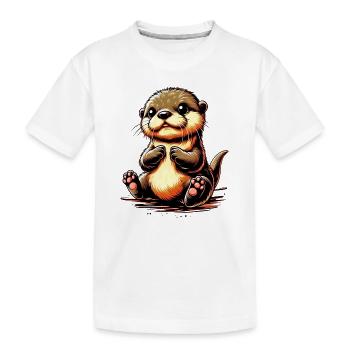 Otter - Kinder Premium Bio T-Shirt - Weiß - Vorne