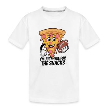 Football - Lustig Je suis juste là pour les collations - T-shirt bio Premium Enfant - blanc - Devant