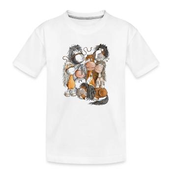 Cheval Pile Chevaux Equipe Troupeau Cheval - T-shirt bio Premium Enfant - blanc - Devant