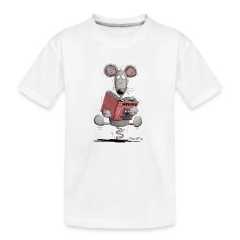 rat de bibliothèque rat de livre lecture rat de bibliothèque - T-shirt bio Premium Enfant - blanc - Devant