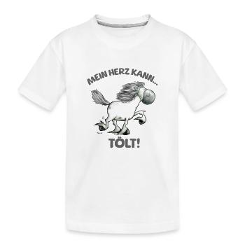 Funny Icelandic Horse My Heart Can Tölt Saying - Kids' Premium Organic T-Shirt - white - Front