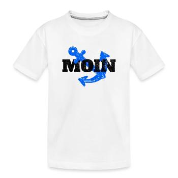 Moin Hamburg Anker Hamburger Hafen Fan Stadt HH - Kinder Premium Bio T-Shirt - Weiß - Vorne