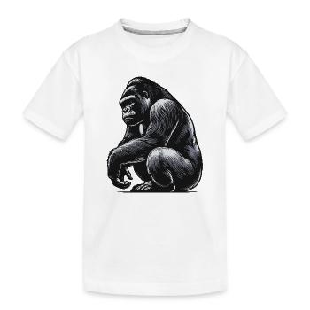 Gorilla - Kinder Premium Bio T-Shirt - Weiß - Vorne