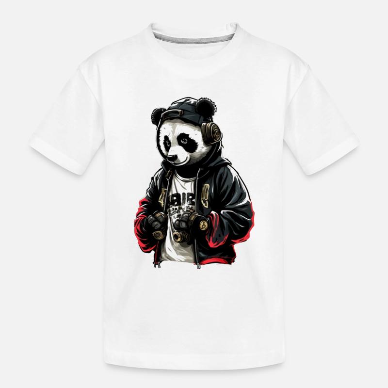 SSW29 Disko Panda - Kinder Premium Bio T-Shirt - Weiß