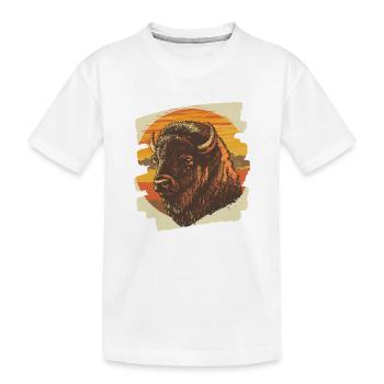 Bison - Kids' Premium Organic T-Shirt - white - Front