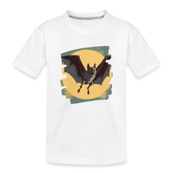 Fledermaus Retro - Kinder Premium Bio T-Shirt - Weiß - Vorne