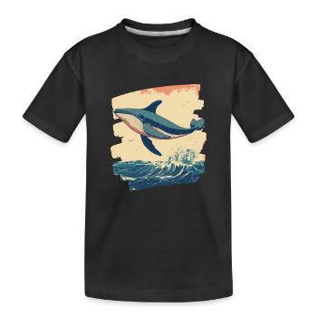 Whale - Kids' Premium Organic T-Shirt - black - Front