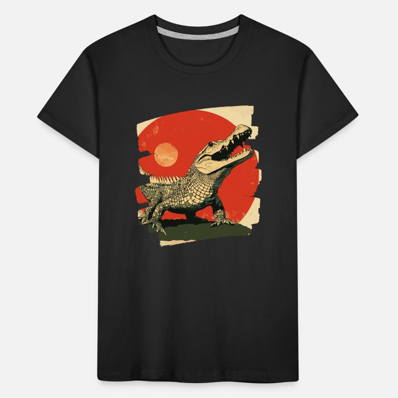 Krokodil Retro Kinder Premium Bio T-Shirt