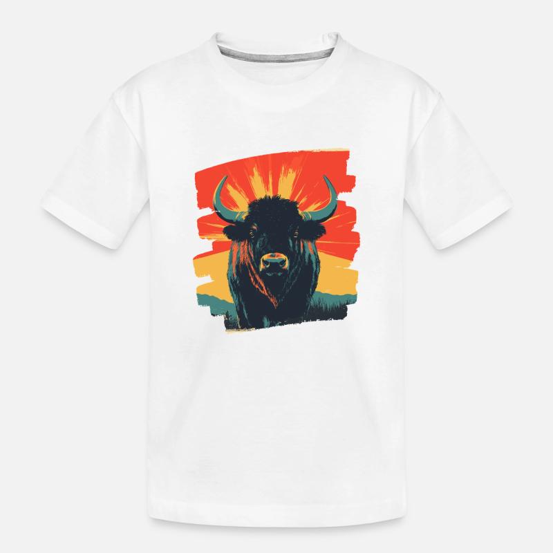 Büffel - Kinder Premium Bio T-Shirt - Weiß
