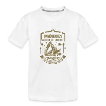Baggerfahrer Unmögliches sofort erledigt - Kinder Premium Bio T-Shirt - Weiß - Vorne