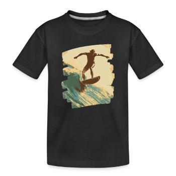 Surfer - Kids' Premium Organic T-Shirt - black - Front