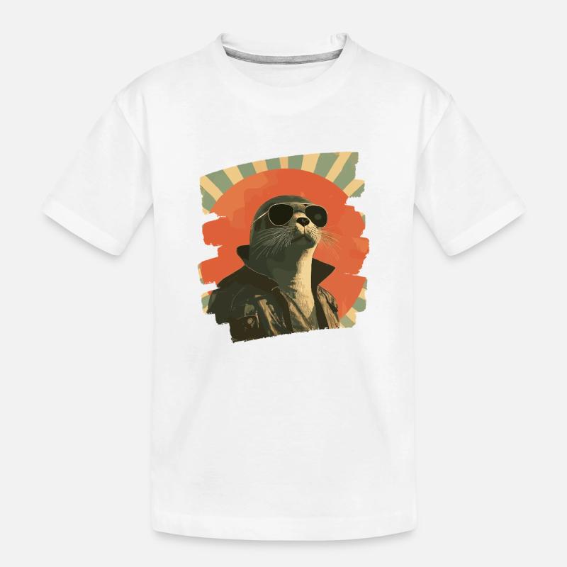 Robbe - Kinder Premium Bio T-Shirt - Weiß